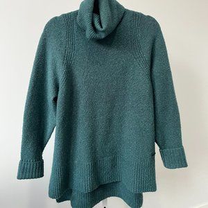 Teal cozy tunic cowl neck sweater by Sweaty Betty | size S